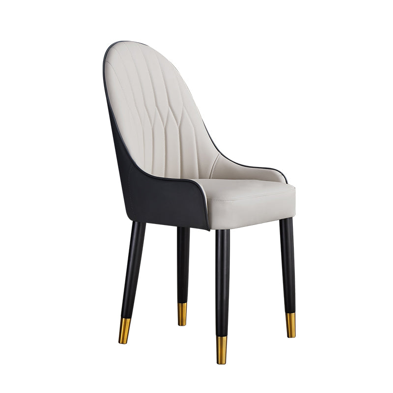 Glam Solid Wood Legs Chair Parsons Upholstered Chair for Dining Room