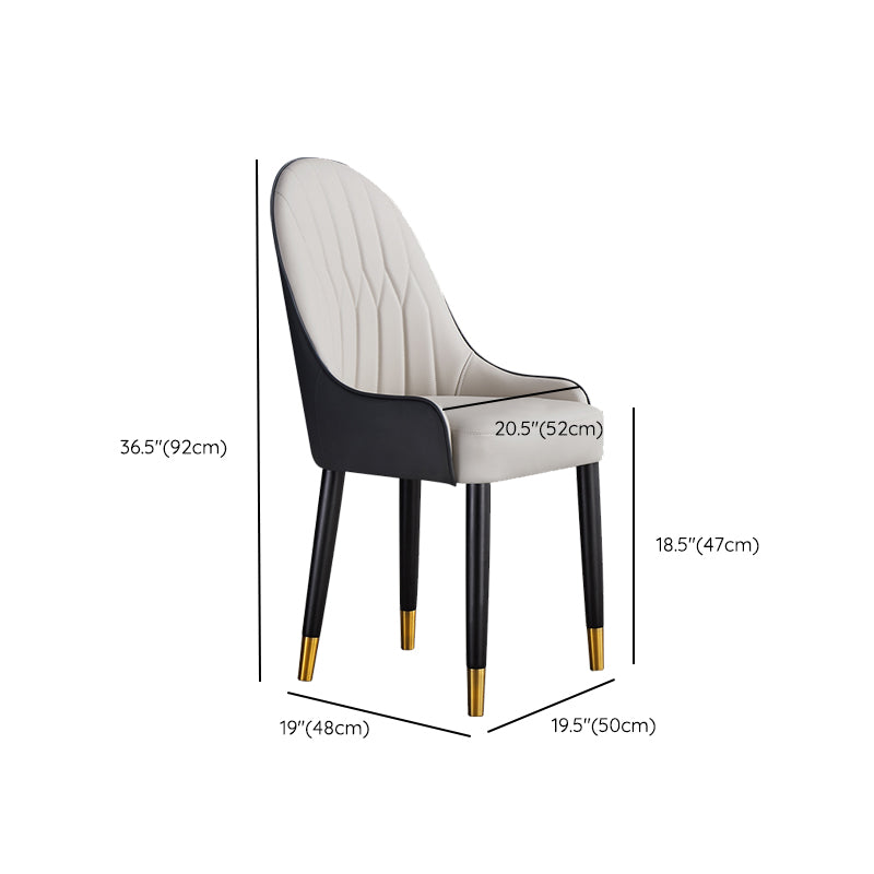 Glam Solid Wood Legs Chair Parsons Upholstered Chair for Dining Room