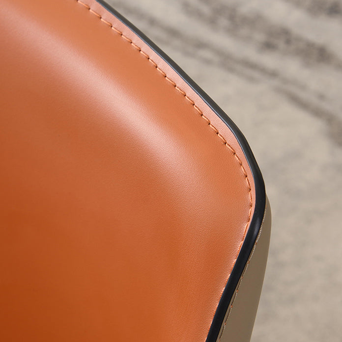 Upholstered Arm Chair Indoor Modern Faux Leather Dining Arm Chair with Metal Frame