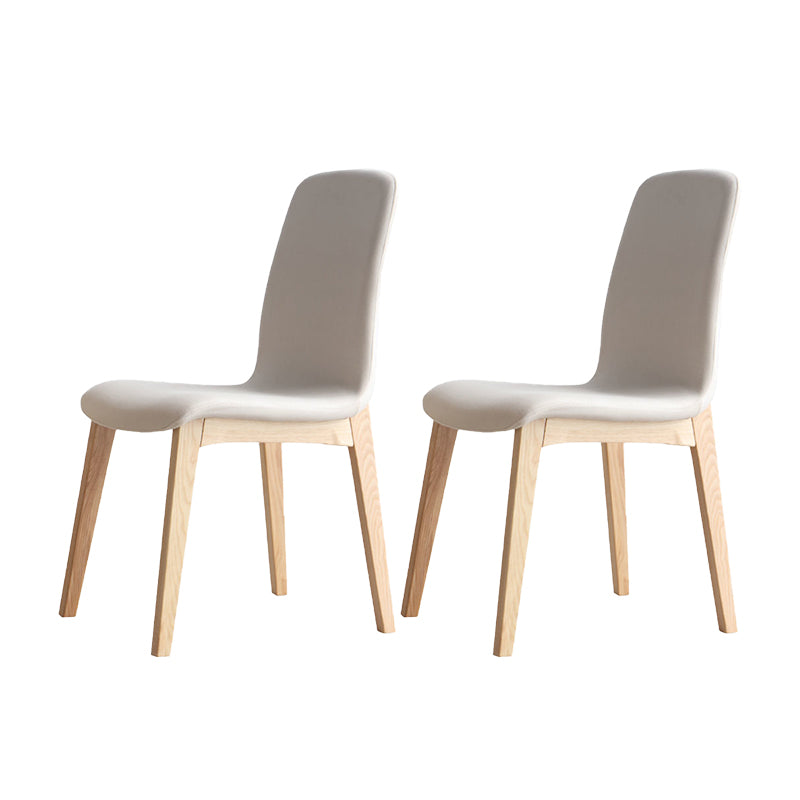 Contemporary Kitchen Dining Side Chair Wood Parsons Chair in White