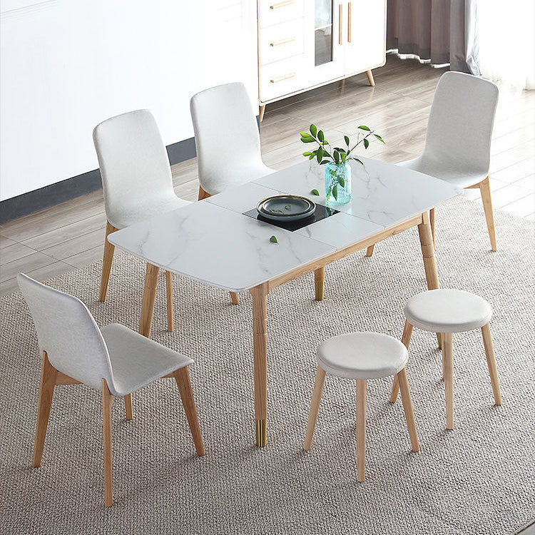 Contemporary Kitchen Dining Side Chair Wood Parsons Chair in White