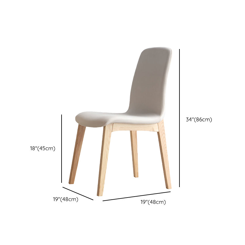 Contemporary Kitchen Dining Side Chair Wood Parsons Chair in White