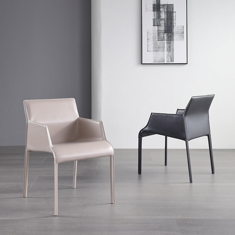 Modern Indoor Upholstered Arm Chair Faux Leather Dining Chair for Dining Room