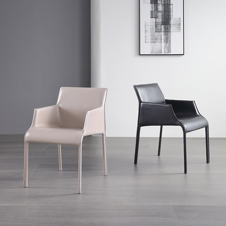 Modern Indoor Upholstered Arm Chair Faux Leather Dining Chair for Dining Room