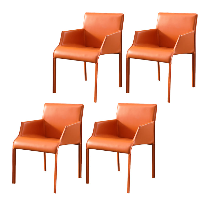 Modern Indoor Upholstered Arm Chair Faux Leather Dining Chair for Dining Room
