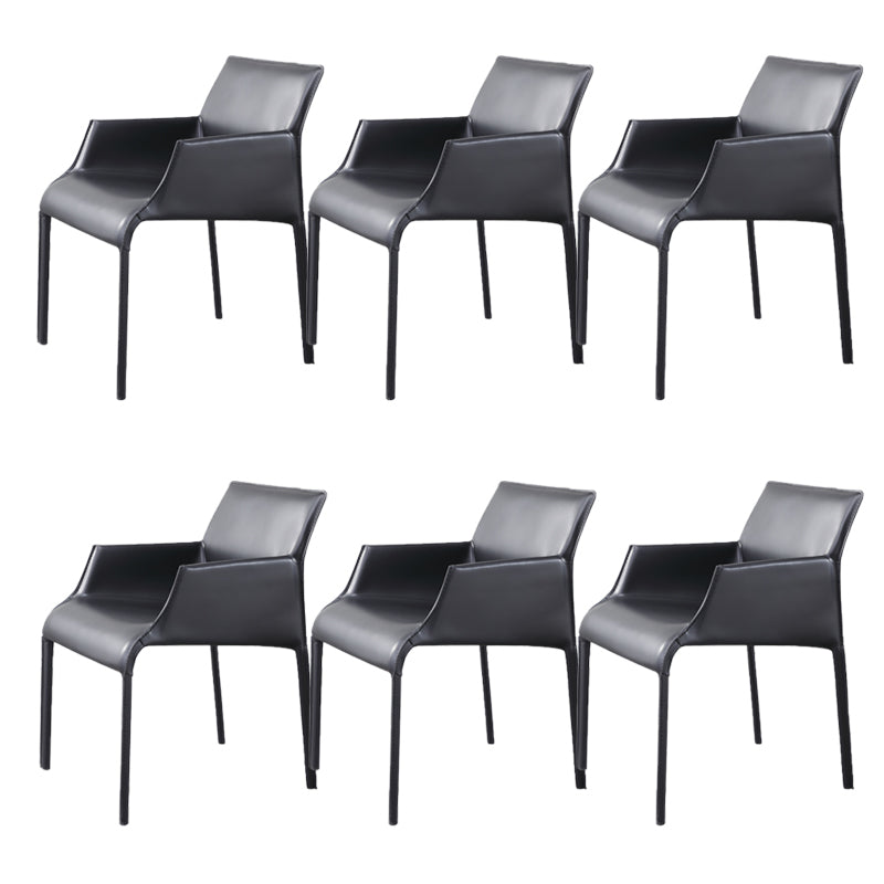 Modern Indoor Upholstered Arm Chair Faux Leather Dining Chair for Dining Room