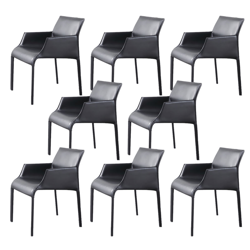 Modern Indoor Upholstered Arm Chair Faux Leather Dining Chair for Dining Room