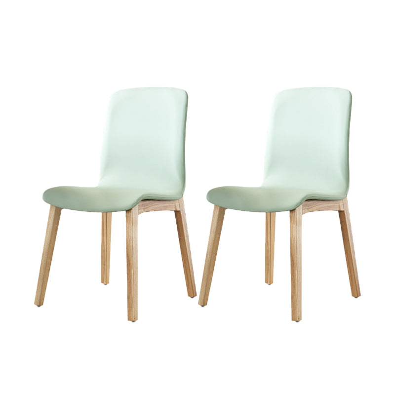 Indoor PU Leather Dining Chair Solid Wood Legs Dining Side Chair