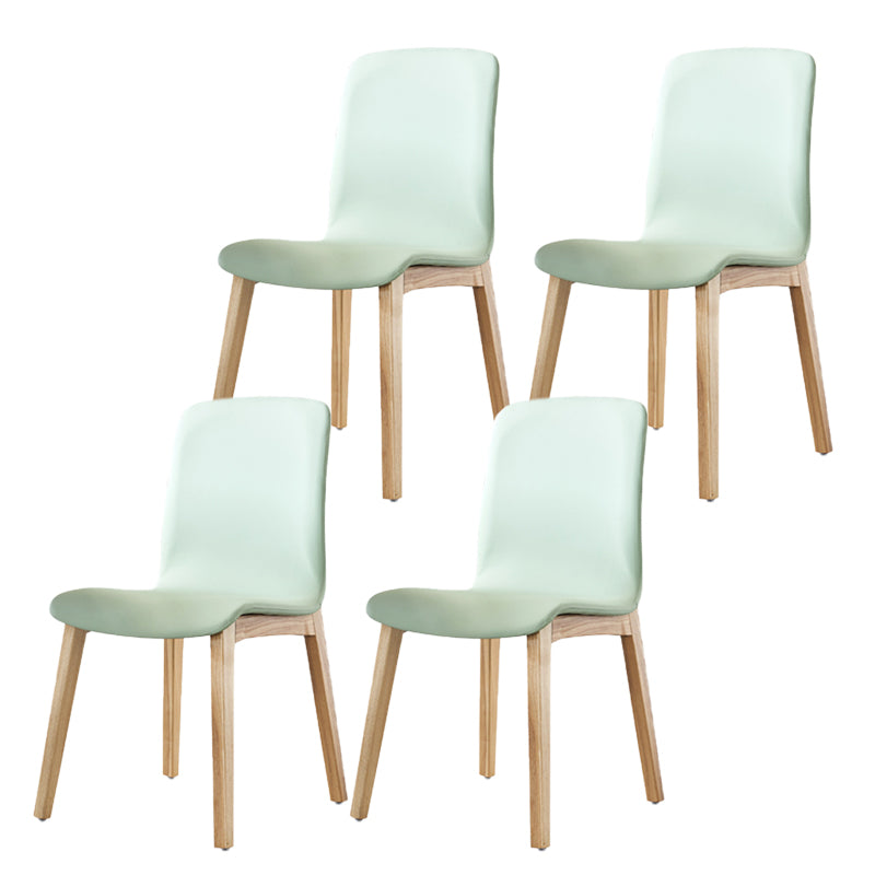 Indoor PU Leather Dining Chair Solid Wood Legs Dining Side Chair