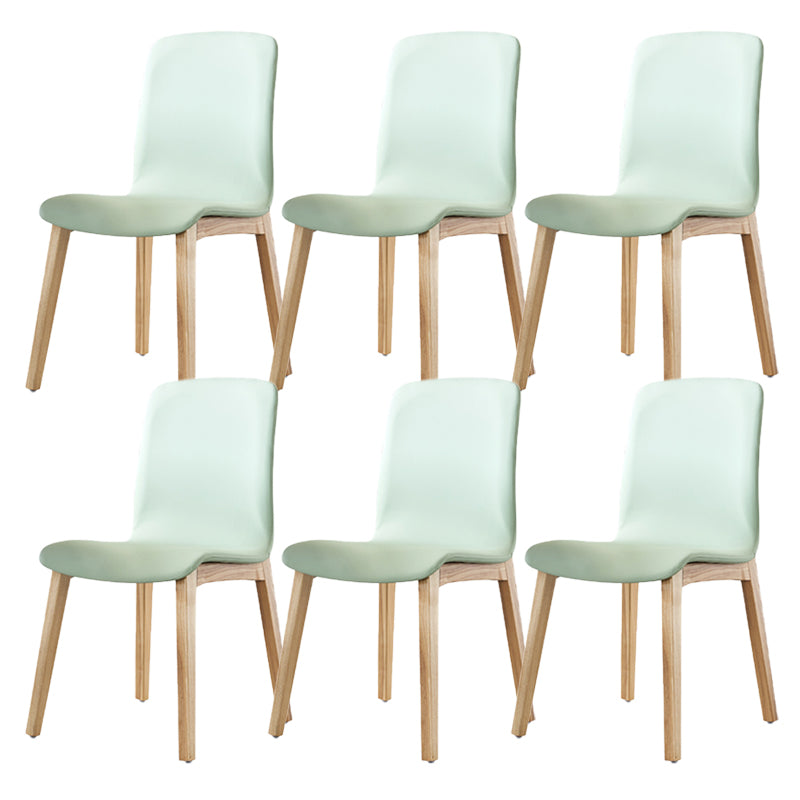 Indoor PU Leather Dining Chair Solid Wood Legs Dining Side Chair