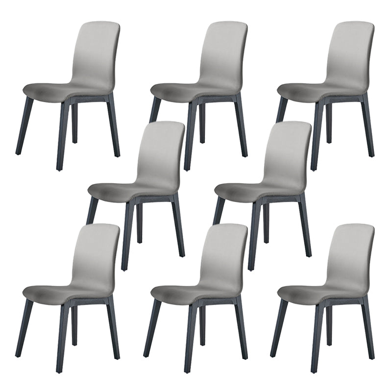 Indoor PU Leather Dining Chair Solid Wood Legs Dining Side Chair