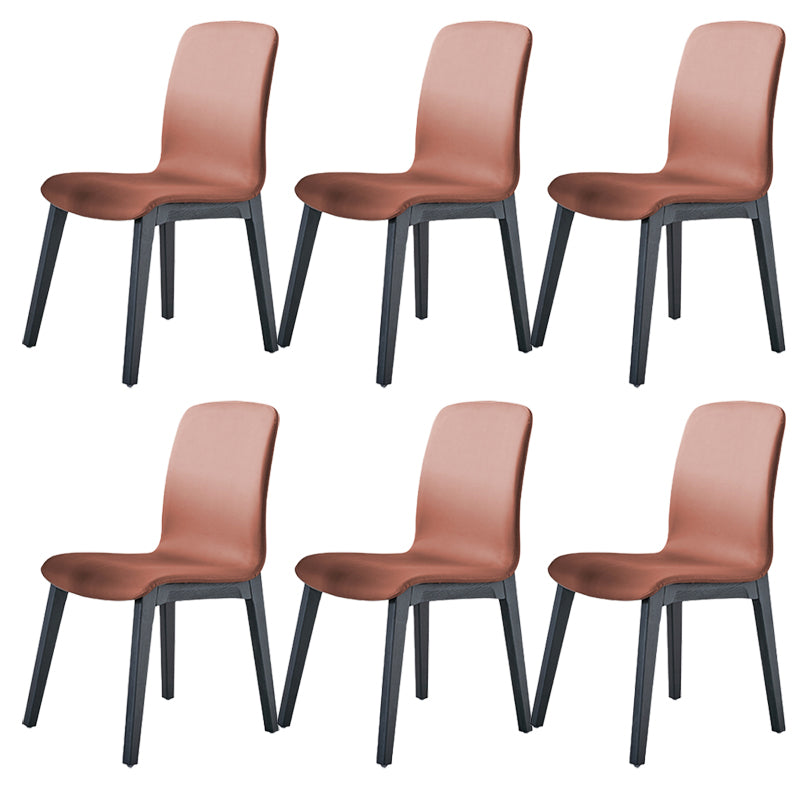 Indoor PU Leather Dining Chair Solid Wood Legs Dining Side Chair