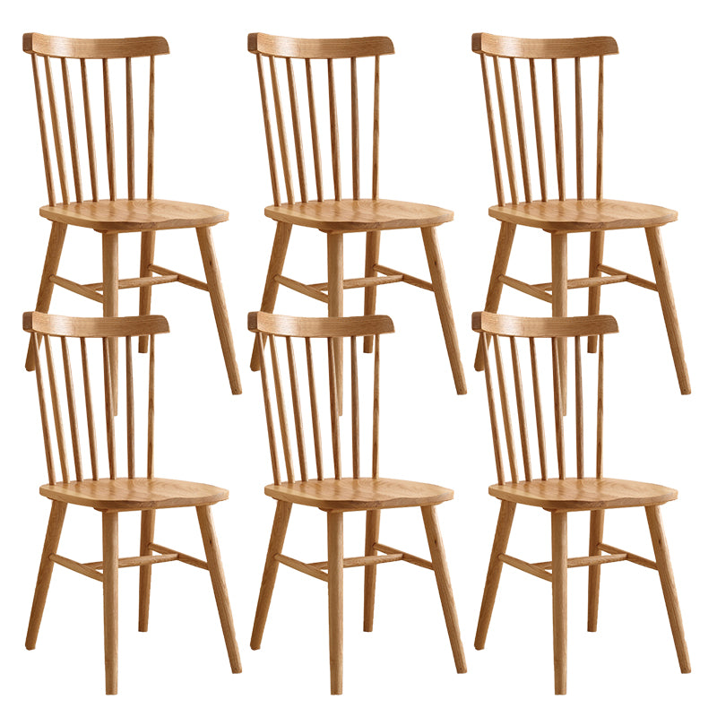 Contemporary Slat Back Stacking Chair Solid Wood Side Chair for Home