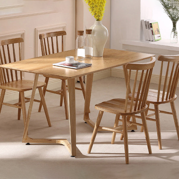 Contemporary Slat Back Stacking Chair Solid Wood Side Chair for Home