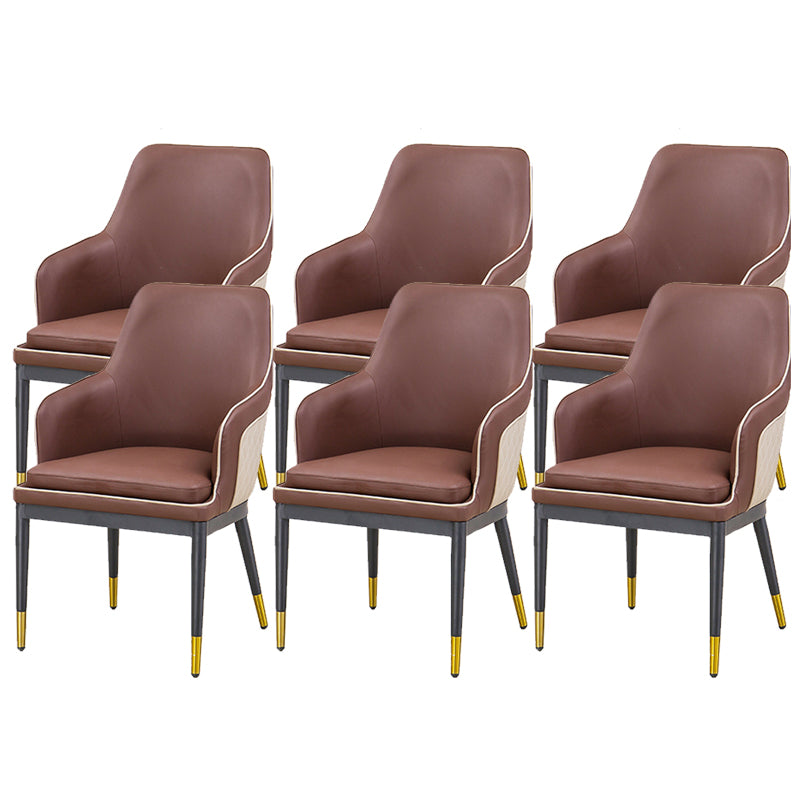 Glam Kitchen Dining Arm Chair Upholstered Side Chair with Metal Legs