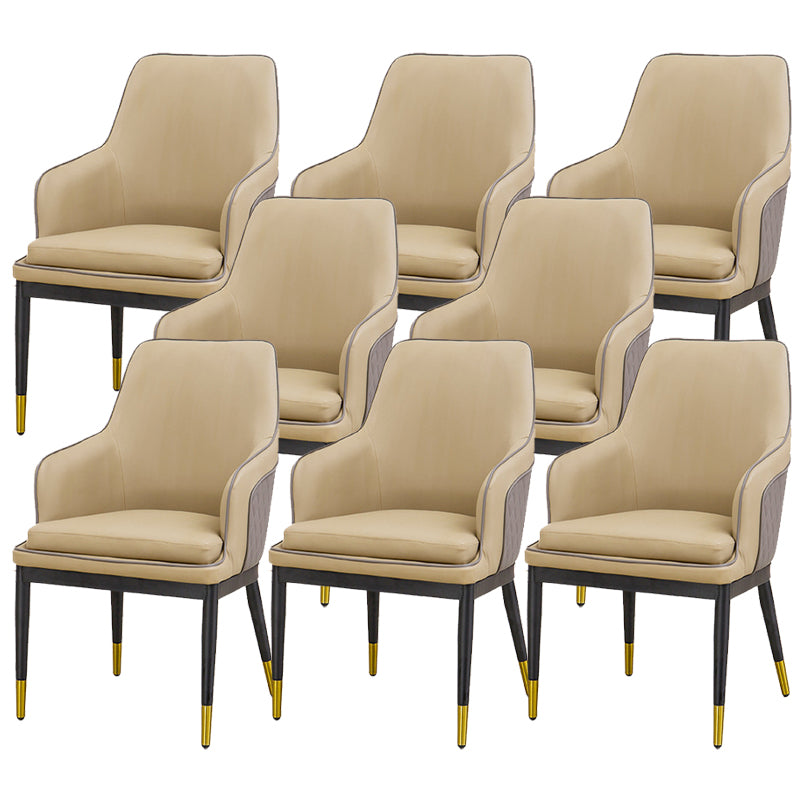 Glam Kitchen Dining Arm Chair Upholstered Side Chair with Metal Legs