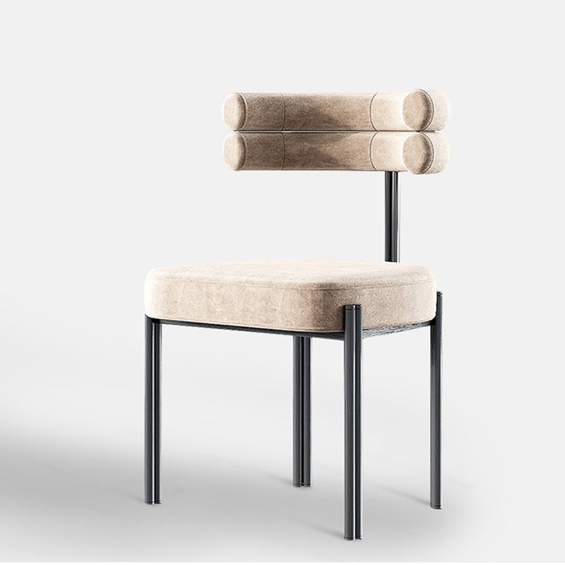 Contemporary Kitchen Dining Chairs Upholstered Side Chairs with Black Legs