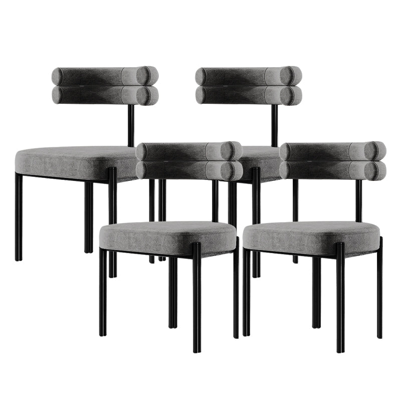 Contemporary Kitchen Dining Chairs Upholstered Side Chairs with Black Legs