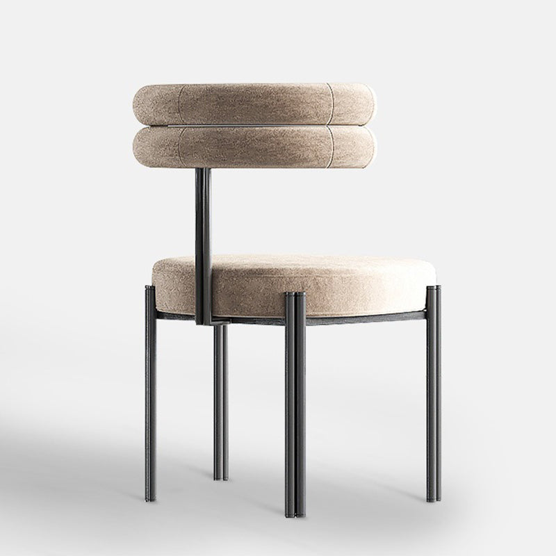 Contemporary Kitchen Dining Chairs Upholstered Side Chairs with Black Legs