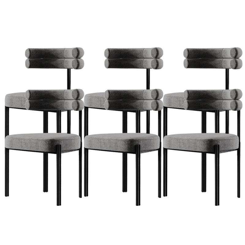 Contemporary Kitchen Dining Chairs Upholstered Side Chairs with Black Legs