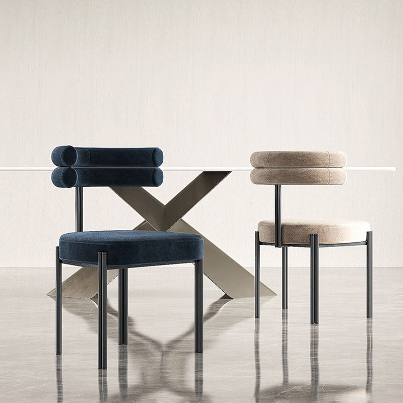Contemporary Kitchen Dining Chairs Upholstered Side Chairs with Black Legs