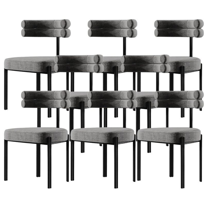 Contemporary Kitchen Dining Chairs Upholstered Side Chairs with Black Legs
