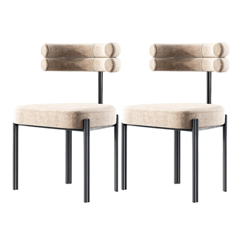 Contemporary Kitchen Dining Chairs Upholstered Side Chairs with Black Legs
