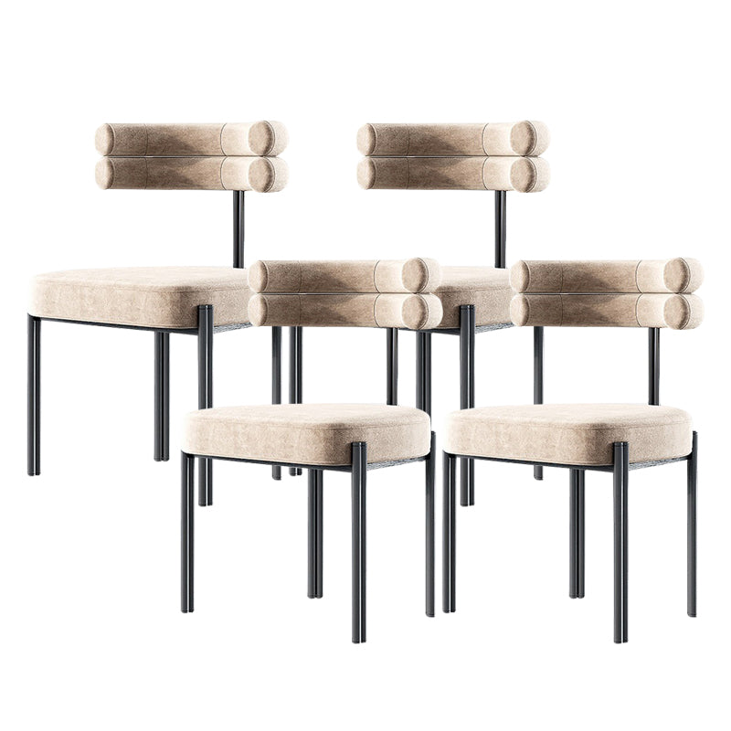 Contemporary Kitchen Dining Chairs Upholstered Side Chairs with Black Legs