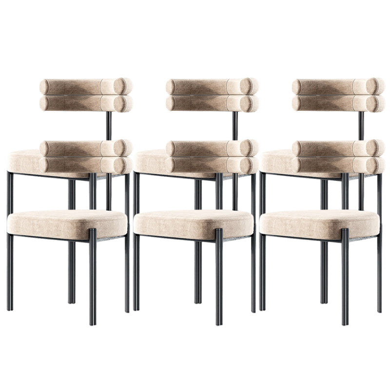 Contemporary Kitchen Dining Chairs Upholstered Side Chairs with Black Legs