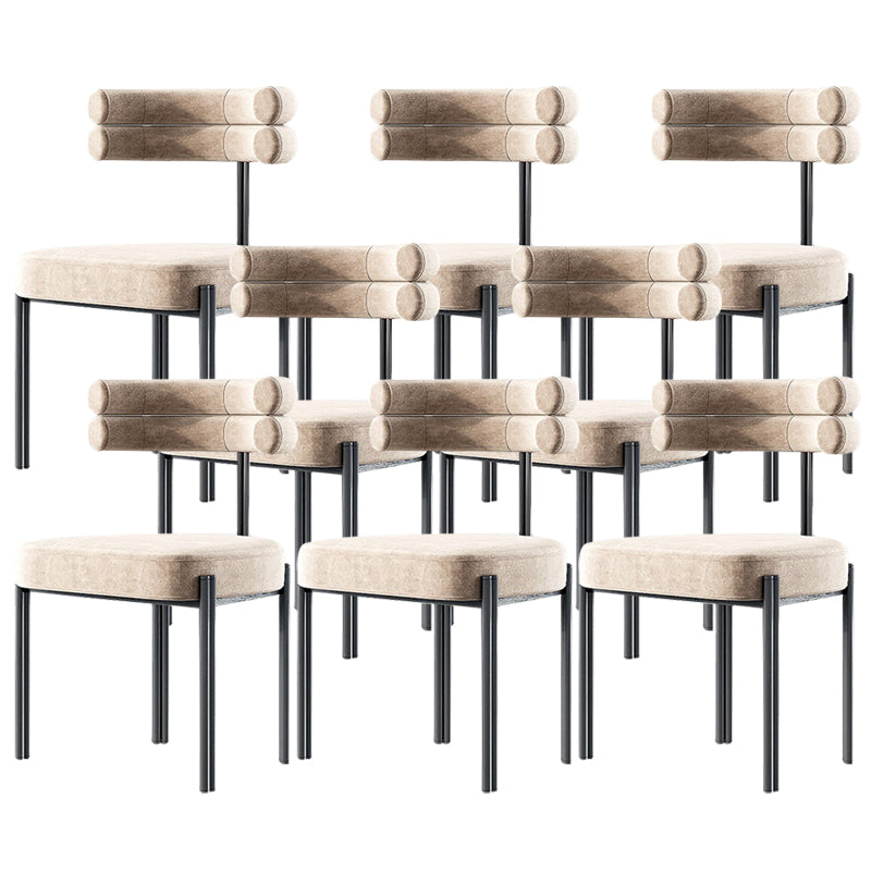 Contemporary Kitchen Dining Chairs Upholstered Side Chairs with Black Legs