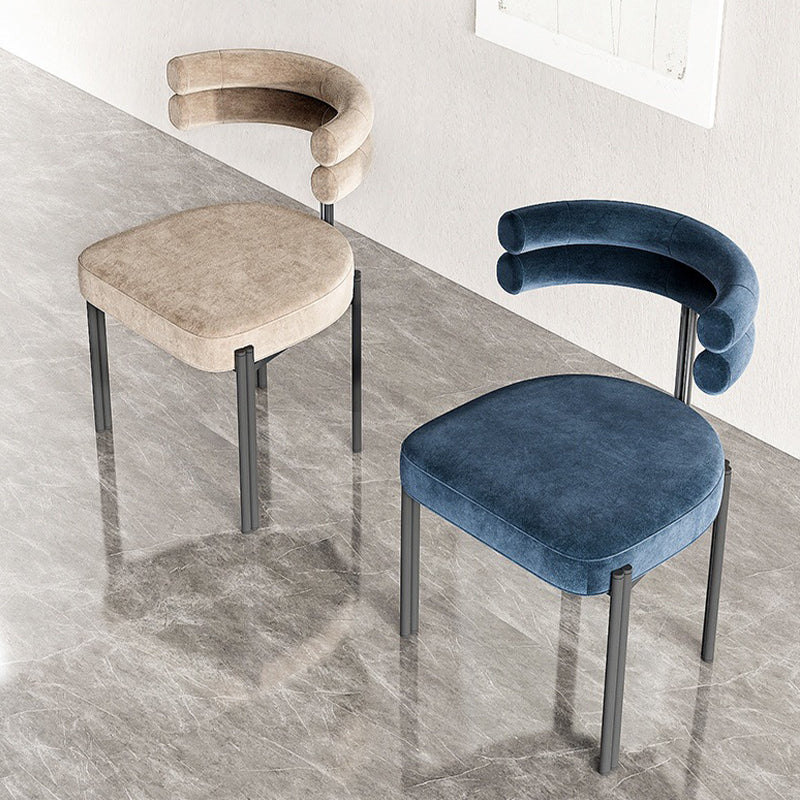 Contemporary Kitchen Dining Chairs Upholstered Side Chairs with Black Legs