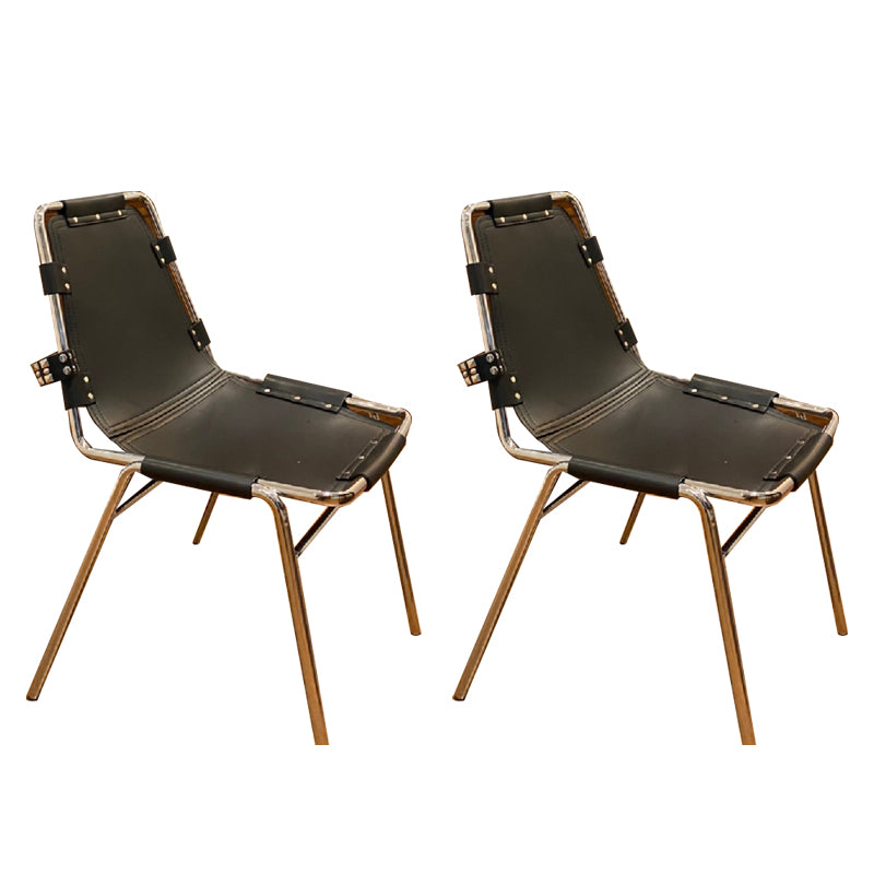 Contemporary Kitchen Dining Chairs Faux Leather Side Chairs with Silver Legs