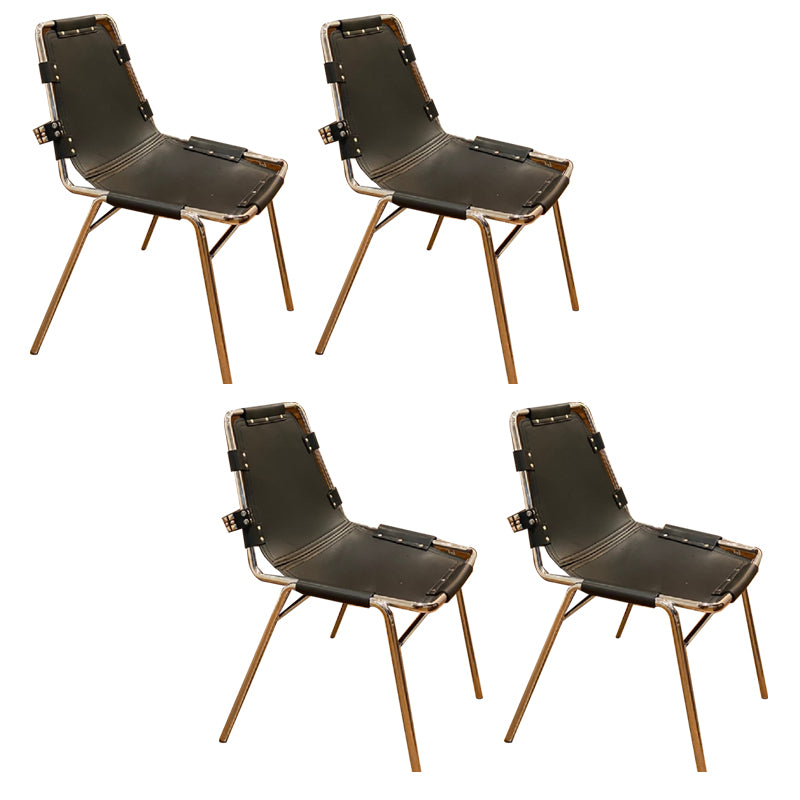 Contemporary Kitchen Dining Chairs Faux Leather Side Chairs with Silver Legs