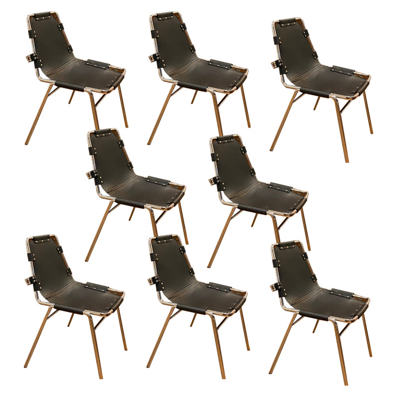 Contemporary Kitchen Dining Chairs Faux Leather Side Chairs with Silver Legs