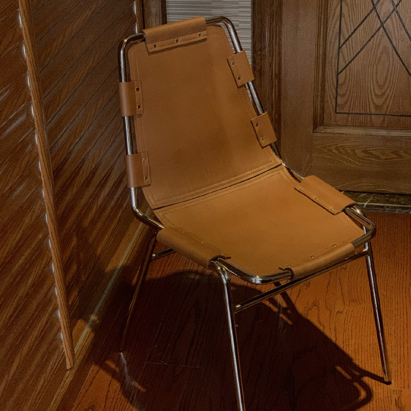 Contemporary Kitchen Dining Chairs Faux Leather Side Chairs with Silver Legs