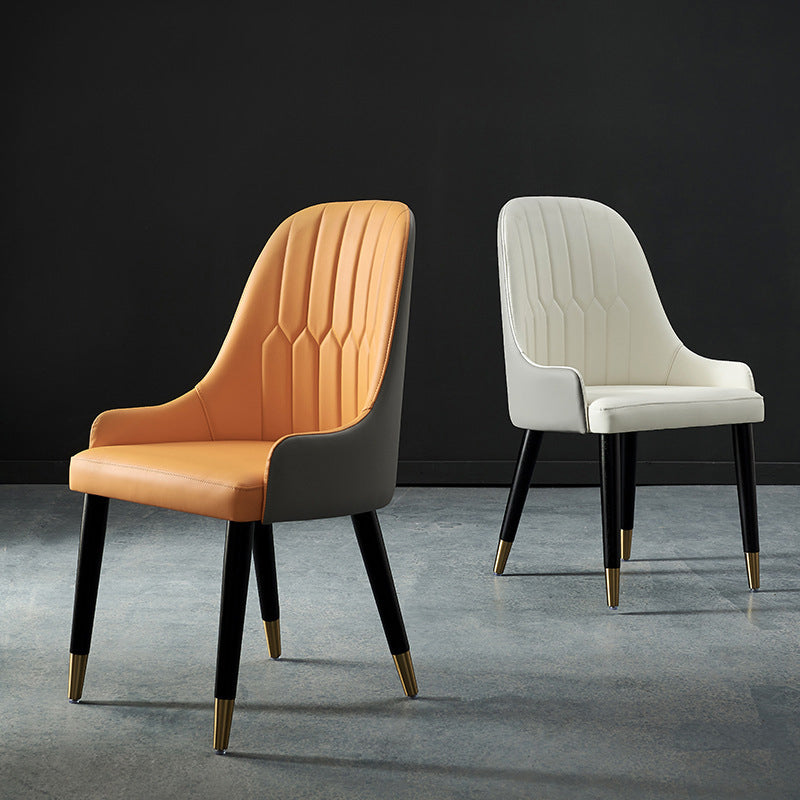 Glam Kitchen Dining Chairs Upholstered Side Chairs with Wood Legs