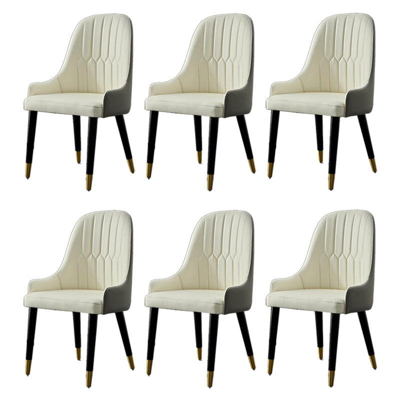 Glam Kitchen Dining Chairs Upholstered Side Chairs with Wood Legs