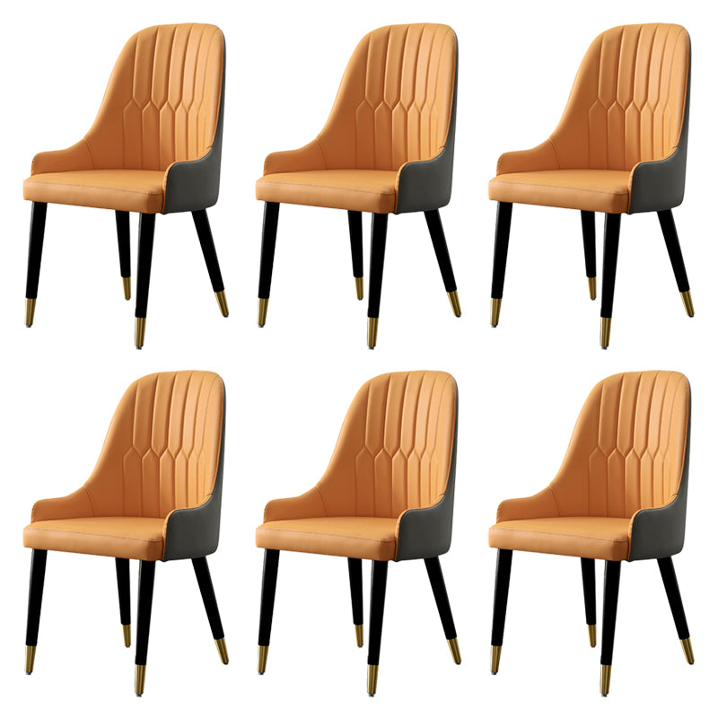 Glam Kitchen Dining Chairs Upholstered Side Chairs with Wood Legs