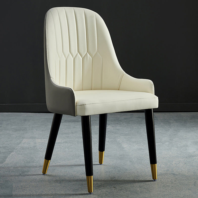 Glam Kitchen Dining Chairs Upholstered Side Chairs with Wood Legs