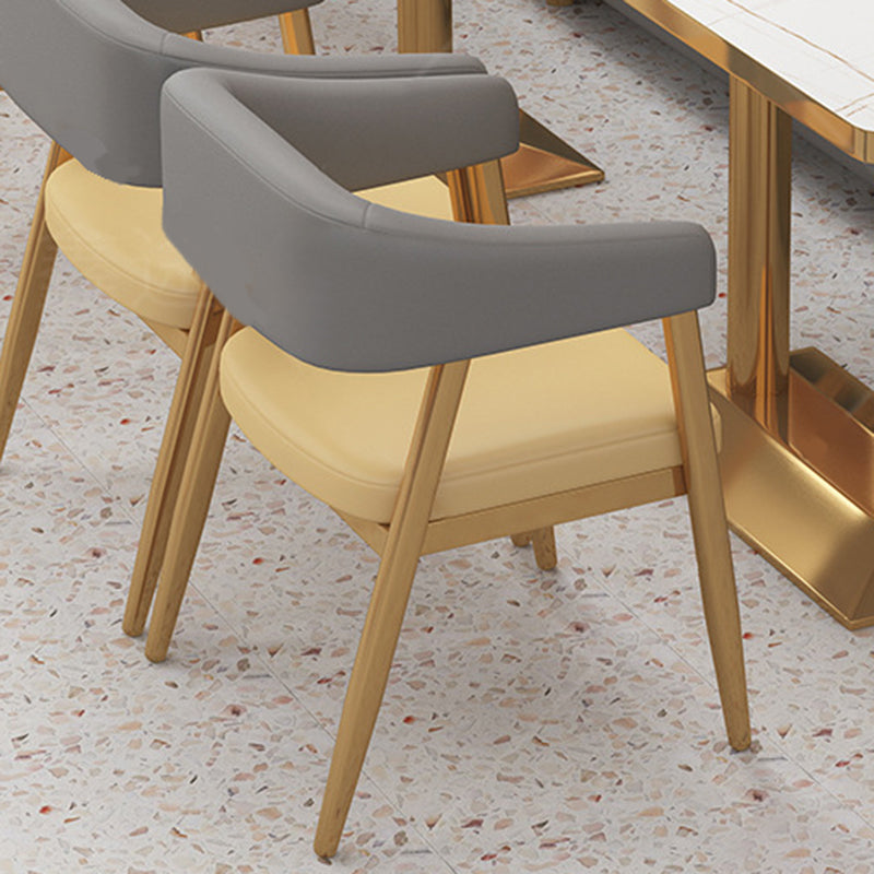 Metal Kitchen Dining Armchairs Open Back Dining Side Chairs for Indoor