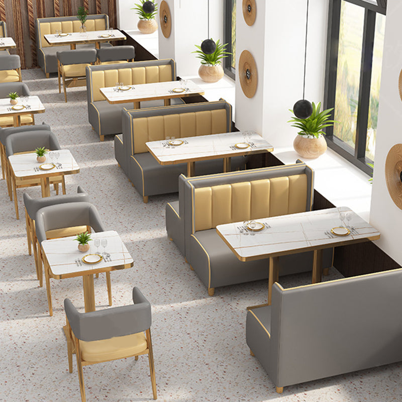 Metal Kitchen Dining Armchairs Open Back Dining Side Chairs for Indoor