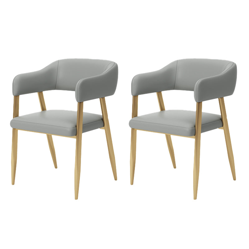 Glam Metal Kitchen Dining Armchairs Open Back Dining Side Chairs