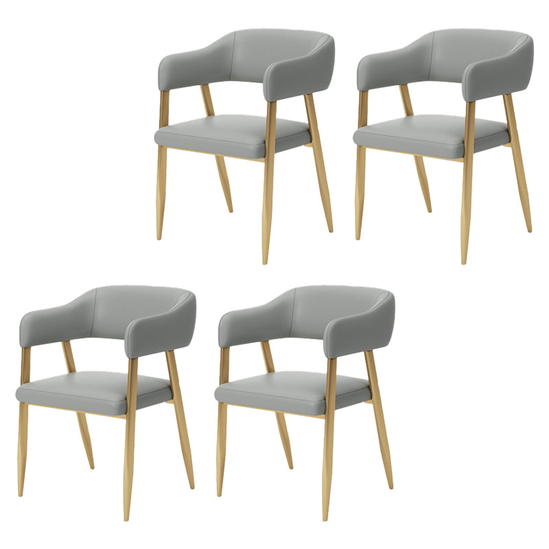 Glam Metal Kitchen Dining Armchairs Open Back Dining Side Chairs