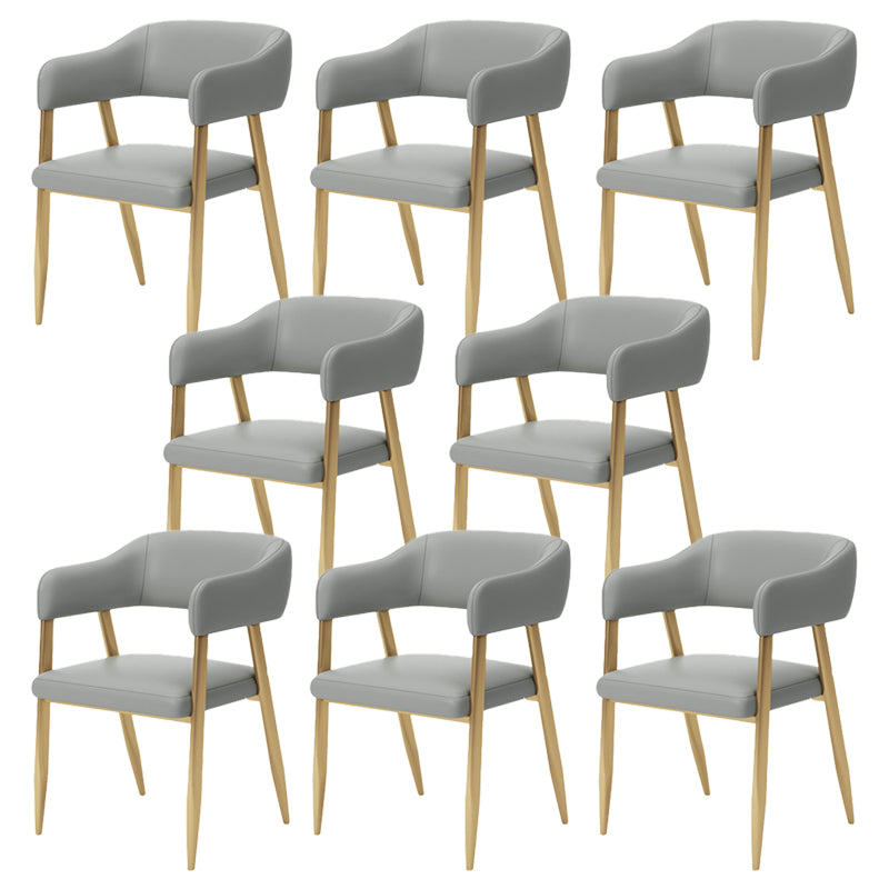 Glam Metal Kitchen Dining Armchairs Open Back Dining Side Chairs