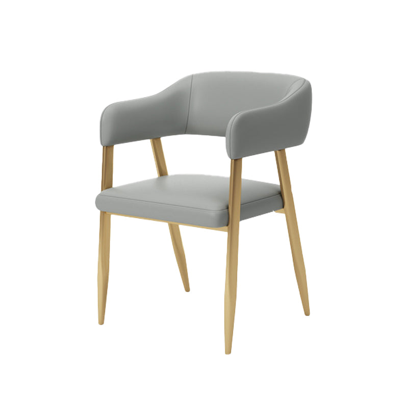 Glam Metal Kitchen Dining Armchairs Open Back Dining Side Chairs