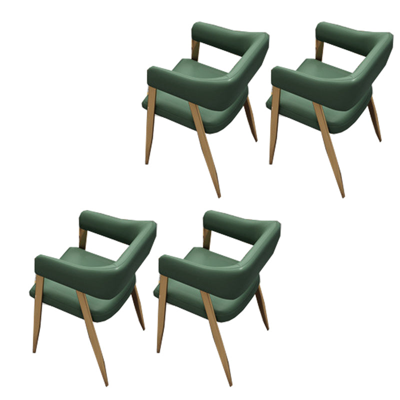 Glam Metal Kitchen Dining Armchairs Open Back Dining Side Chairs