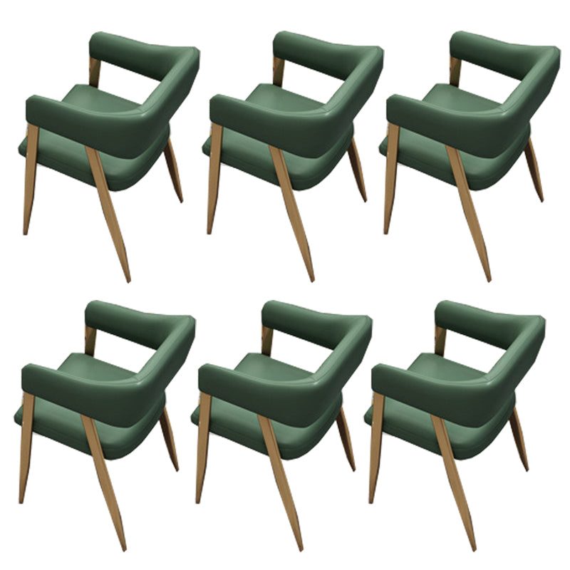 Glam Metal Kitchen Dining Armchairs Open Back Dining Side Chairs