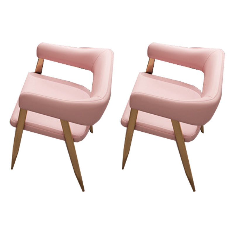 Glam Metal Kitchen Dining Armchairs Open Back Dining Side Chairs