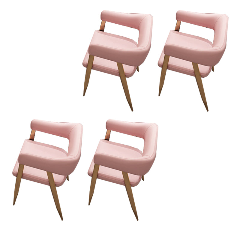 Glam Metal Kitchen Dining Armchairs Open Back Dining Side Chairs