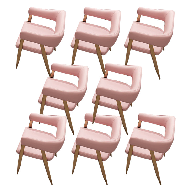 Glam Metal Kitchen Dining Armchairs Open Back Dining Side Chairs